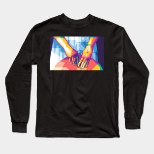 two hand pop art Long Sleeve T-Shirt